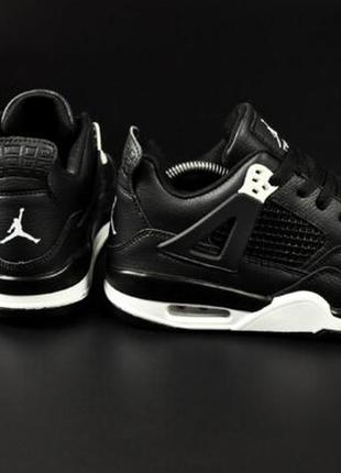 Кросівки air jordan retro 4 чорні з білим 41-46р2 фото