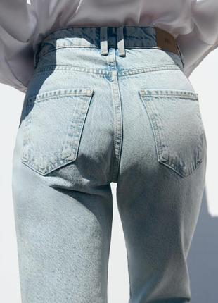 Прямые джинсы с высокой посадкой4 фото