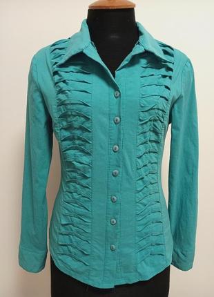 Рубашка блузка бирюзовая base ehen р.s-m.