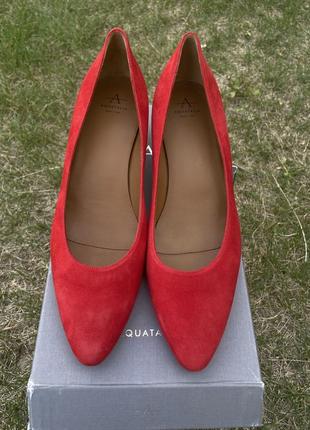 Красные женские туфли aquatalia red suede pasha pumps на каблуке, 41,5 размер3 фото