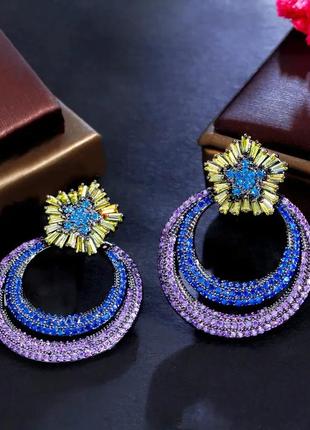 Сережки з цирконами