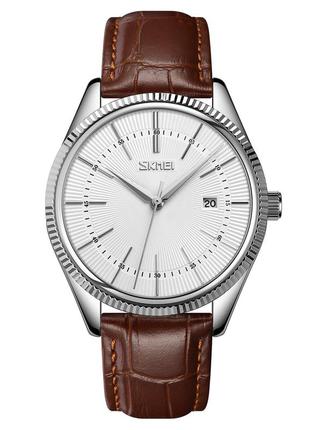 Спортивные мужские часы skmei 9298sisibn silver silver-brown водостойкие наручные кварцевые