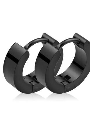 Сережки кільця чоловічі зі сталі (пара) dekolie mk1256 чорний