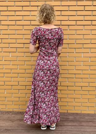 Длинное макси платье # натуральное# приятное# романтичное# цветочный принт3 фото