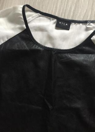 Блузка с кожаными вставками vila3 фото