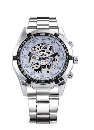 Класичний механічний чоловічий наручний годинник forsining 8099 black-gold-black