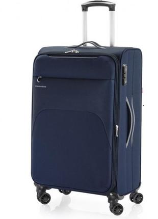 Тканевый легкий 4-х колесный чемодан 60 л. средний  gabol zambia (m) 924623 синий1 фото