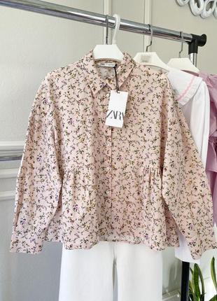 Рубашка zara рубашка из льна zara блуза из льна рубашка zara лезвия льна