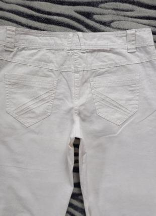 Легкие льняные белые штаны бриджи капри c высокой талией george, 14 размер.2 фото