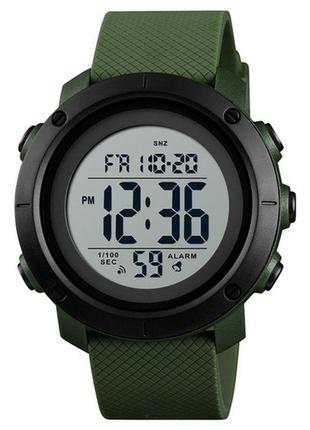 Спортивные мужские часы skmei 1426agwt green-black водостойкие наручные кварцевые