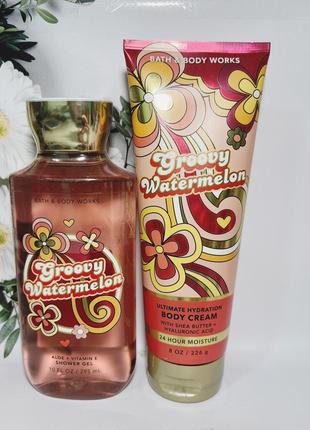 Набор гель+крем groovy watermelon от bath and body works