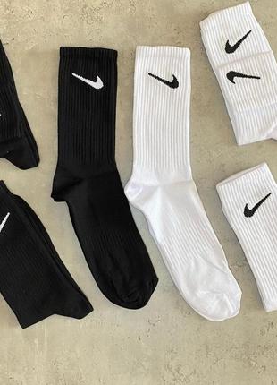 Плотная модель носков nike с резинокой на стопе [1:1 original] для тренировок//[12 пар – 660 грн], носки найк спортивные белые/черные