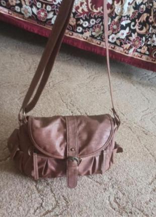 Сумка коричневая, сумочка вместительная1 фото