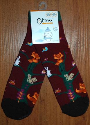 Теплые махровые носки 1-3, 5-7 bross бросс зверята лисичка зайчик белочка