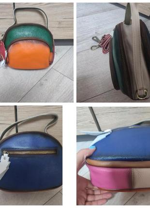 Женская кожаная разноцветная сумка, сумочка, кросс-боди