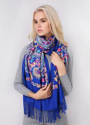 Жіночий шарф палантин кашемір з вишивкою бохо1 фото