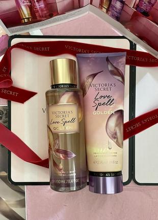 Набор victoria’s secret love spell golden мист спрей лосьон3 фото