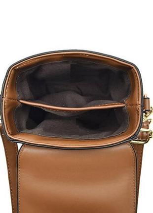 Женская маленькая сумочка-бочечка на плечо, минисмутка на замочку светлый с зеленым3 фото