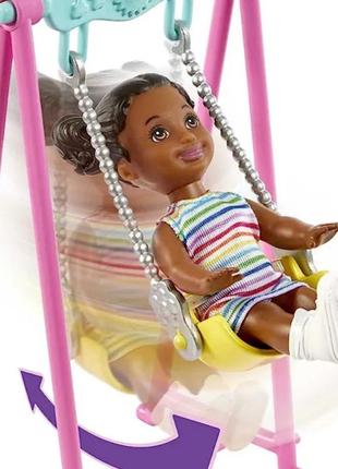 Набор кукла барби скимпер с ребенком на детской площадке9 фото