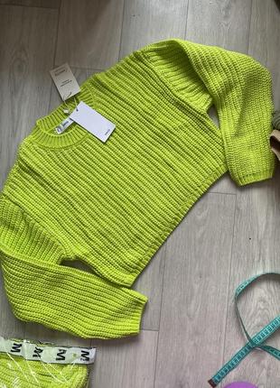 Свитер, светр, вʼязаний светр, светр укорочений яскравий, свитер яркий7 фото