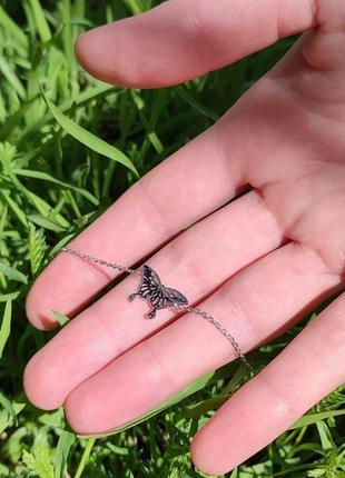 Жіночий браслет "метелик у стилі apm monako" медична сталь - солідний подарунок дівчині в оксамитовому футлярі3 фото