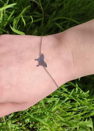 Жіночий браслет "метелик у стилі apm monako" медична сталь - солідний подарунок дівчині в оксамитовому футлярі5 фото