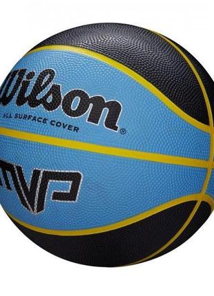 Мяч баскетбольный wilson mvp 295 size 7 black/blue (wtb9019xb07)2 фото