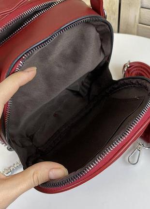 Сумка женская круглая маленькая, мини сумочка для девушки красный8 фото