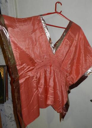 Новая,натуральная,нарядная,асимметричная,блуза-туника,большого16-18 размера,5 фото
