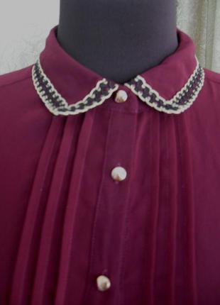 Ликвидация цены !!!  рубашка блузка удлиненная спинка   трендового цвета бургунди  от  atmosphere