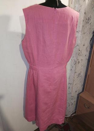 Льняное-100% лён,женственное,розовое платье,большого размера,бохо,lackpox2 фото