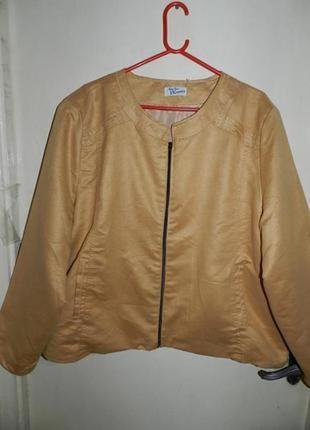 Стильная,укороченная,лёгкая куртка с карманами,экозамш,мега батал,большого размера,atlas1 фото