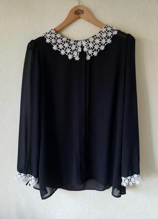 Новая черная блуза с белым воротничком george4 фото