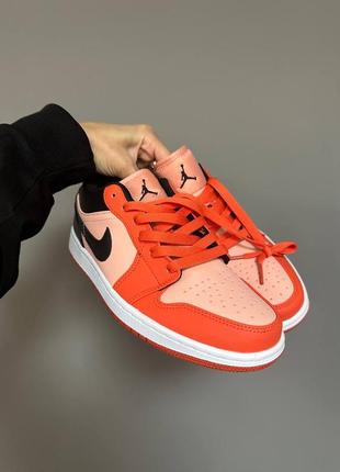 Кроссовки nike air jordan 1 low retro “orange/ black”2 фото