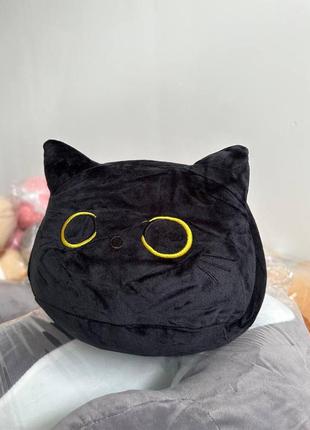 Мягкая плюшевая игрушка- подушка черный кот , талисман из серии длинный кот батон, masyasha2 фото