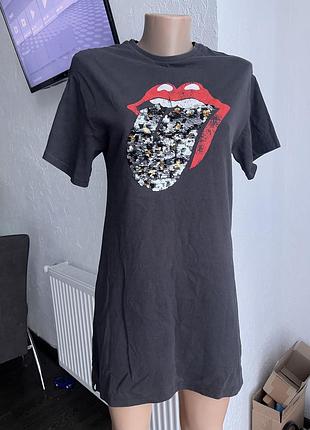 Платье футболка rolling stone