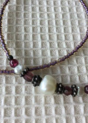 Подвеска чокер натуральные жемчужины