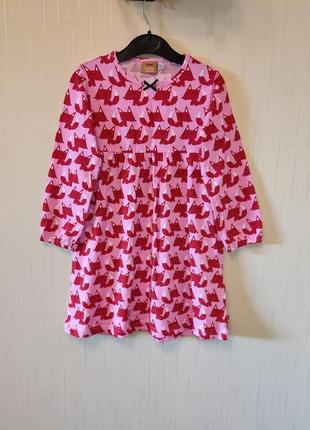 Трикотажна сукня  плаття для дівчинку з довгим рукавом розмір 110/116 на 5-6 років