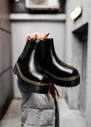 🌺dr martens chelsea black🌺женские зимние чёрные сапоги/ботинки мартинс челсиа зима мех2 фото