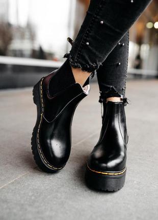 🌺dr martens chelsea black🌺женские зимние чёрные сапоги/ботинки мартинс челсиа зима мех4 фото