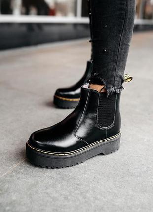 🌺dr martens chelsea black🌺женские зимние чёрные сапоги/ботинки мартинс челсиа зима мех5 фото