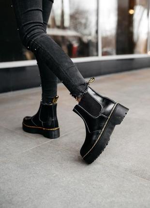 🌺dr martens chelsea black🌺женские зимние чёрные сапоги/ботинки мартинс челсиа зима мех6 фото