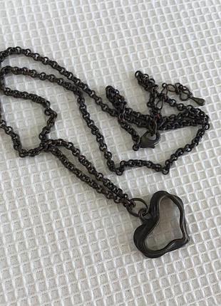 Подвеска цепи кулон сердце бронзового тона