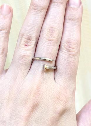 Женское серебряное кольцо гвоздь, гвоздик4 фото