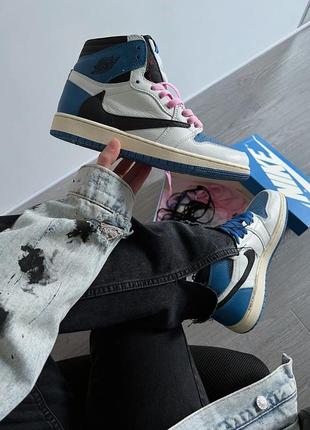 Кросівки jordan 1 high og sp fragment x travis scott