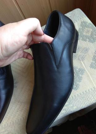 Мужские кожаные туфли лоферы, 34 см, большого размера4 фото