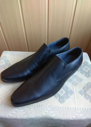 Мужские кожаные туфли лоферы, 34 см, большого размера5 фото