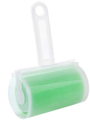 Силіконовий липкий ролик валик для чищення одягу roller brush green