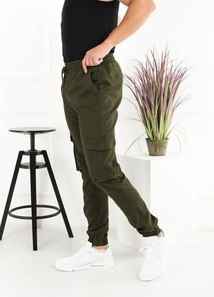 Мужские брюки штаны карго цвета хаки тактические с карманами
