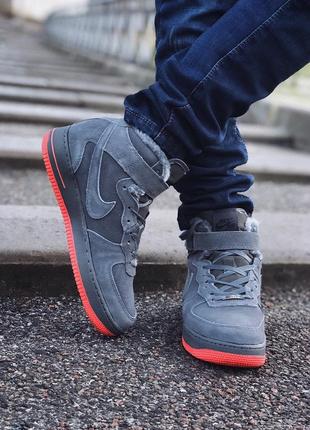 ❄️ nike air force grey❄️кроссовки мужские зимние с мехом, кросівки найк форс зимні, кросівки зима4 фото